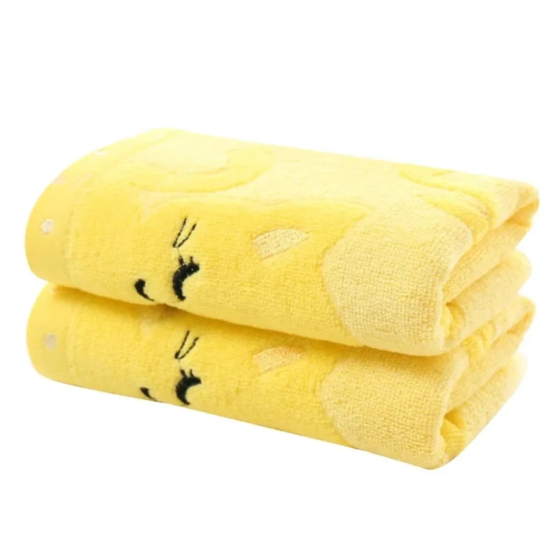 1 pc Bamboo Fiber Towel Bath Towel Kids Soft Super Absorbent and Fast Drying Towel Bathing Feeding Cartoon Cat Cotton Towel