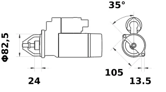 11.131.140 AZJ3386 MAHLE,  Letrika(Iskra) Starter Motor, 12VDC, 2.7kW MS137 IS1033