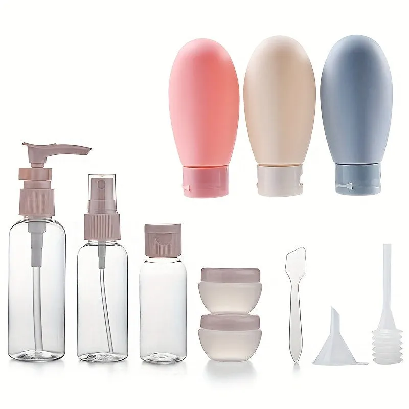 11pcs/set Portable Travel Refillable Bottle Set For Lotion, Shampoo, Shower Gel, And Cosmetics - Convenient And Leak-Proof Liquid Containers