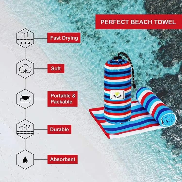 4Monster Quick Dry Beach Towel Sand Free Rainbow