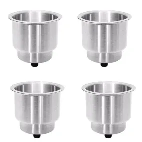 4PCS Stainless Drink Cup Holder Insert for Boat/Car/Truck RV/Camper/Yacht/Sofa