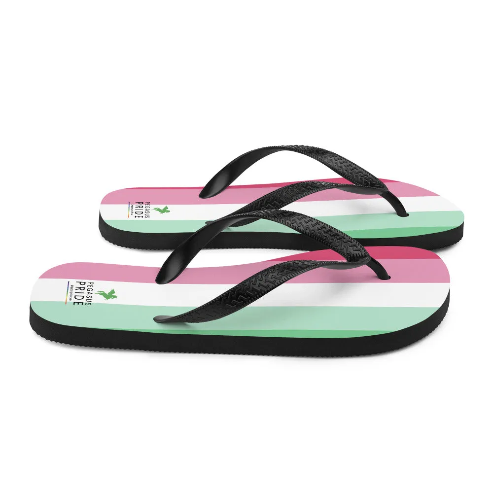 Abrosexual Pride Flag Flip-Flop Sandals