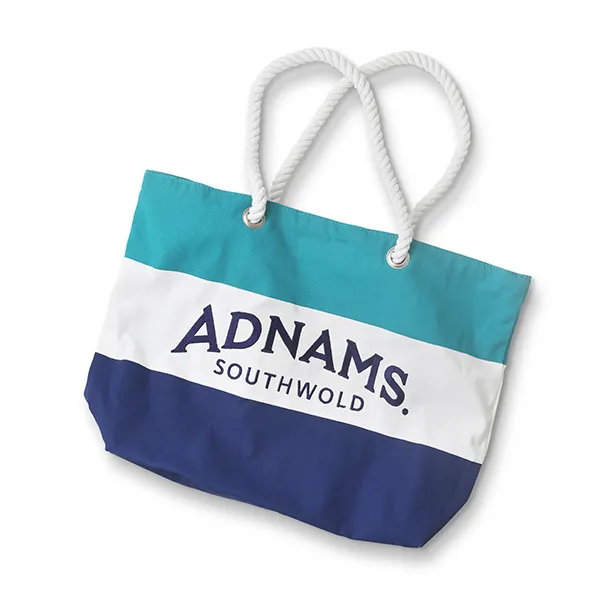 Adnams Navy, Teal & Sand Stripey Beach Bag