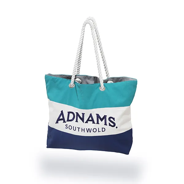 Adnams Navy, Teal & Sand Stripey Beach Bag