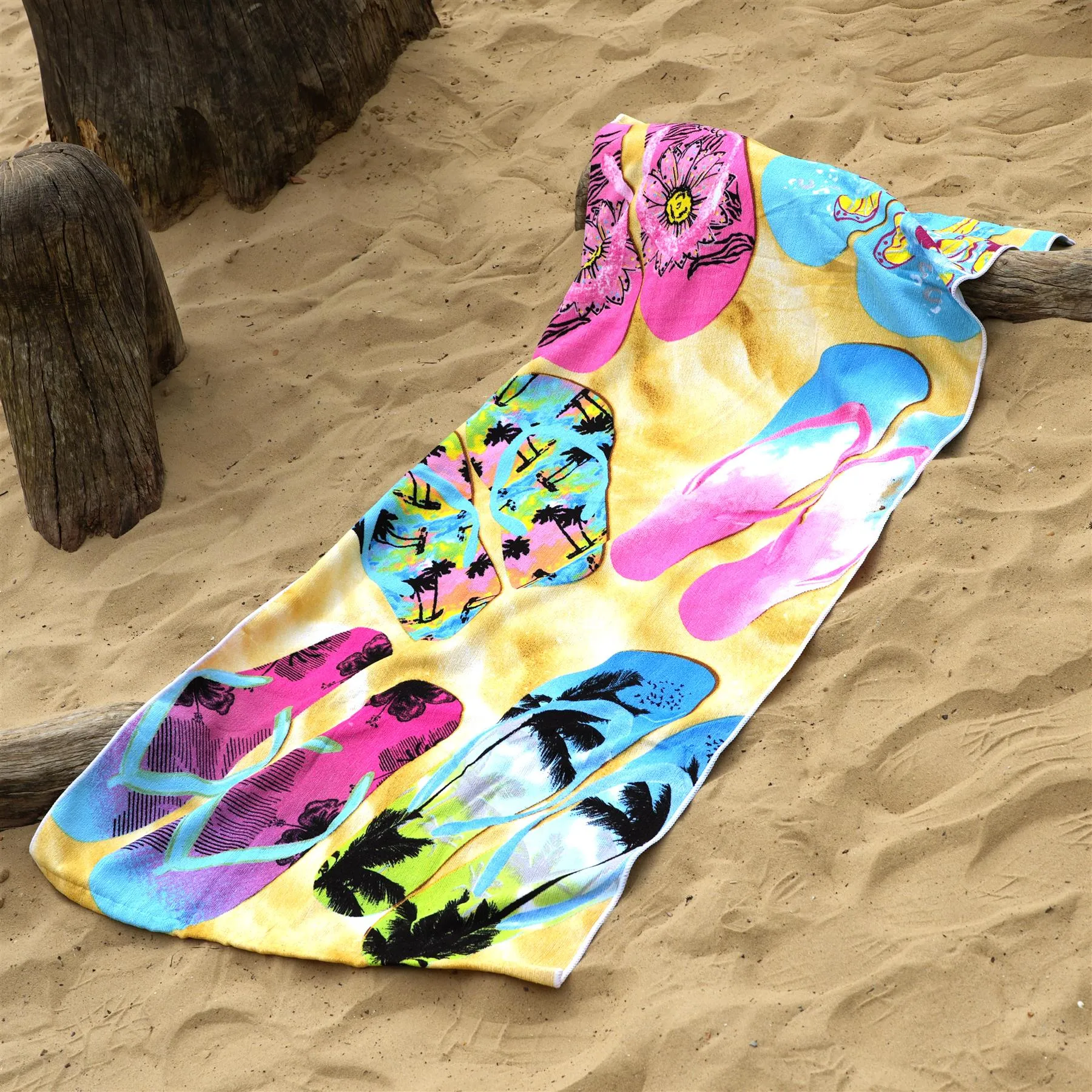 Beach Bath Towel Flip Flop Design Microfibre Towel