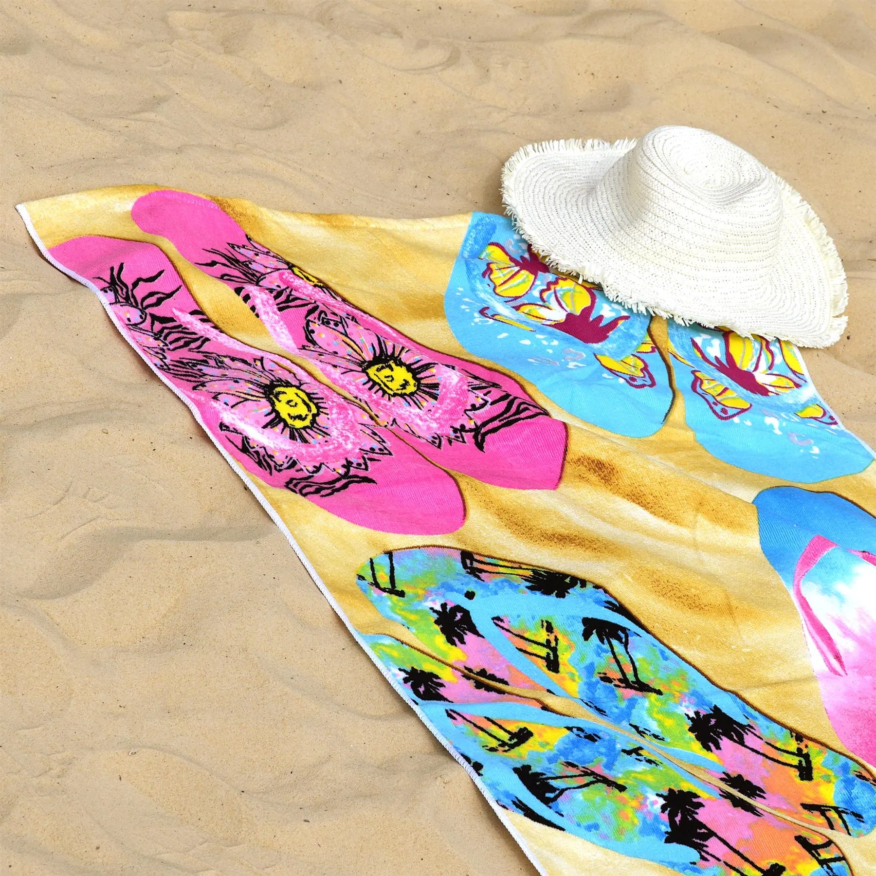 Beach Bath Towel Flip Flop Design Microfibre Towel