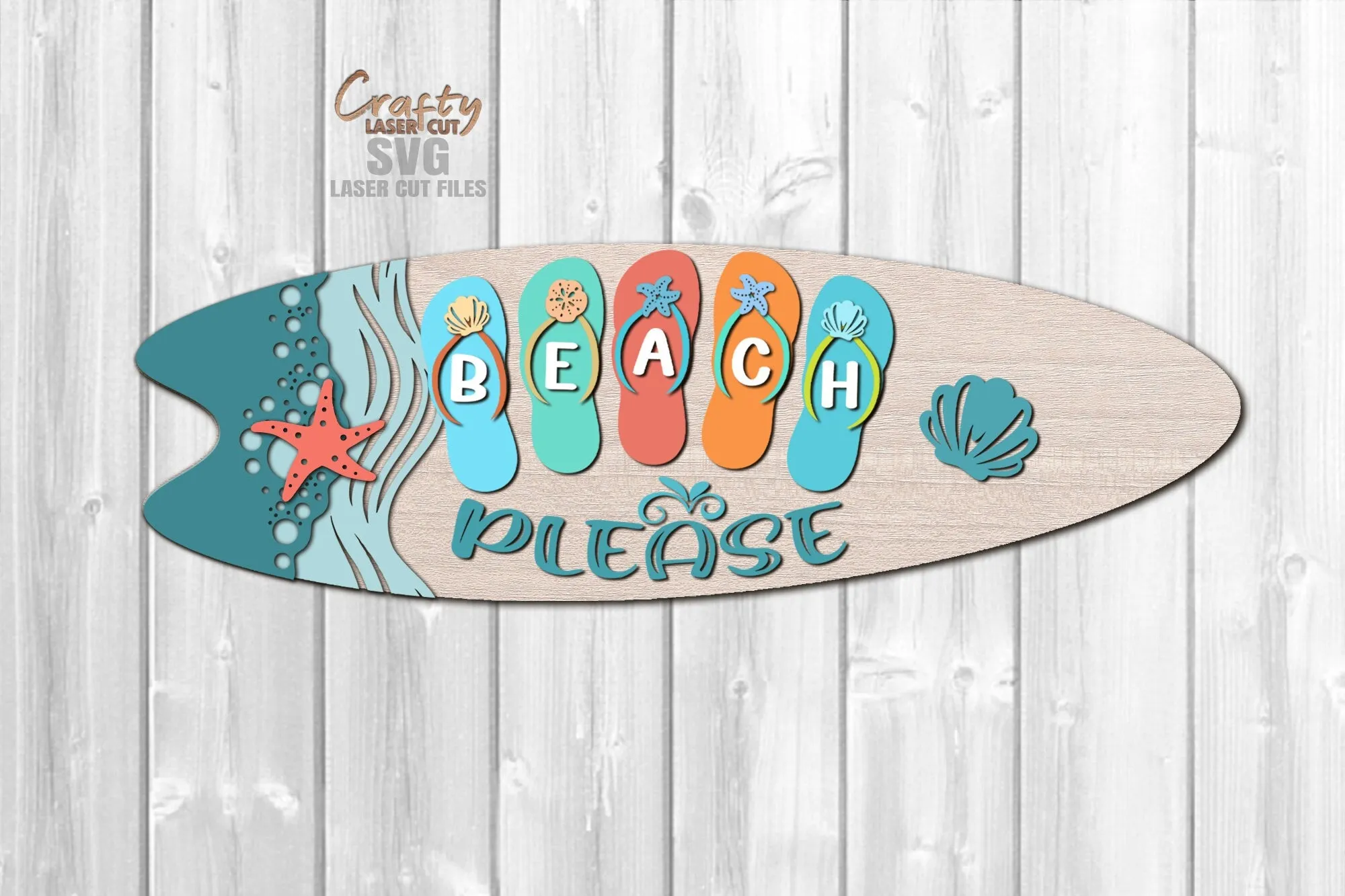 Beach Please SVG Laser Cut Files | Surfboard SVG Sign Laser Cutting SVG Files