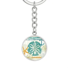 Beachy Sand Dollar Keychain