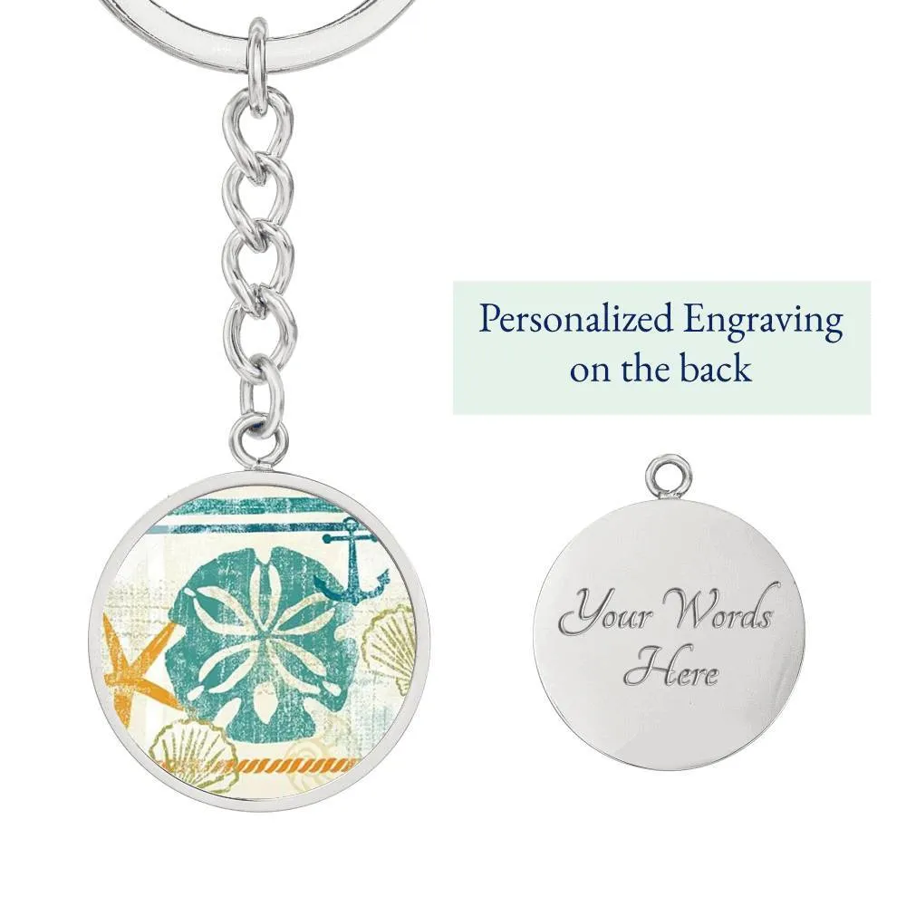 Beachy Sand Dollar Keychain