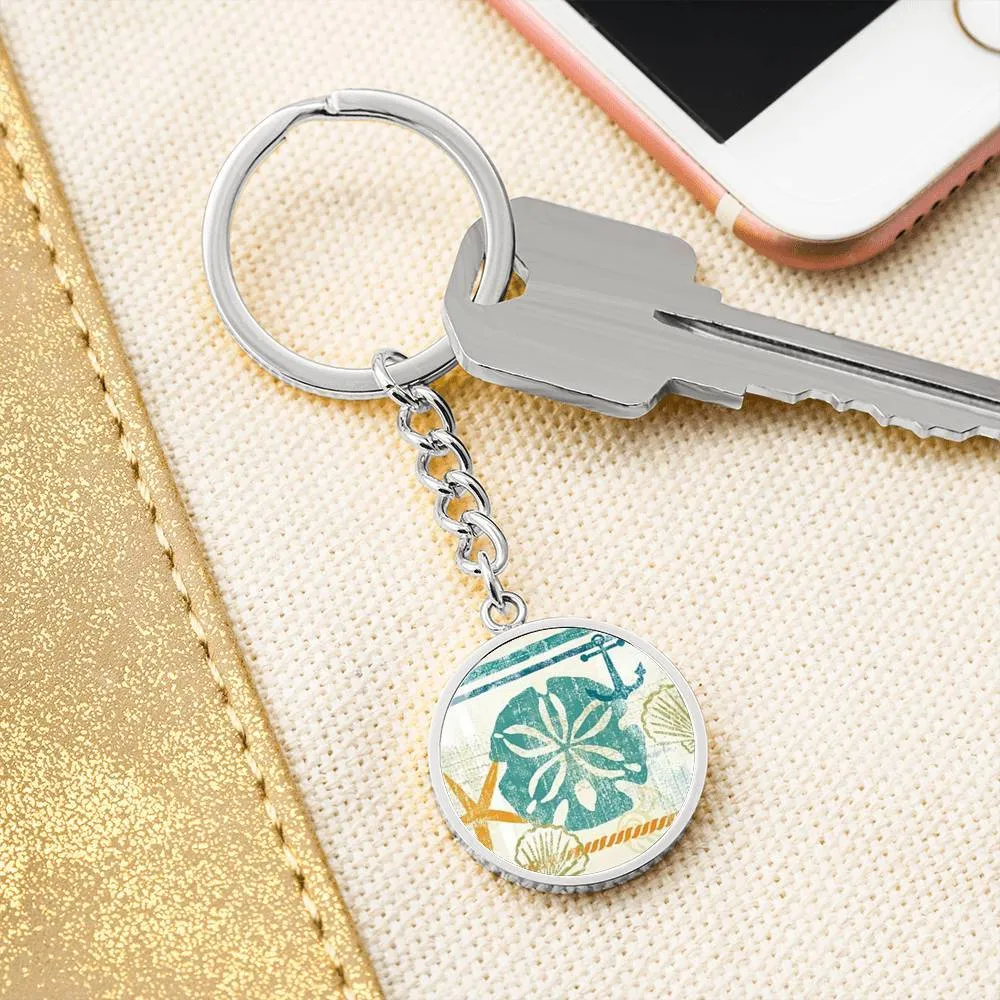 Beachy Sand Dollar Keychain