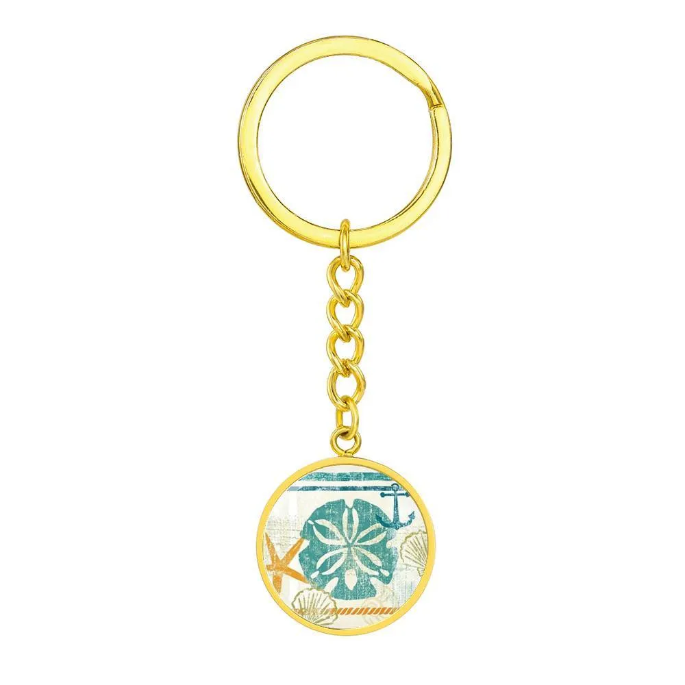 Beachy Sand Dollar Keychain