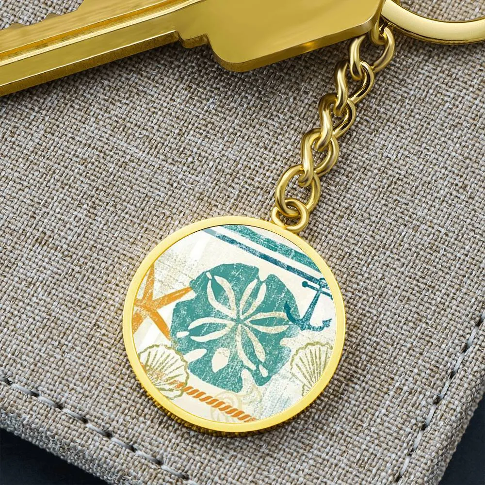 Beachy Sand Dollar Keychain