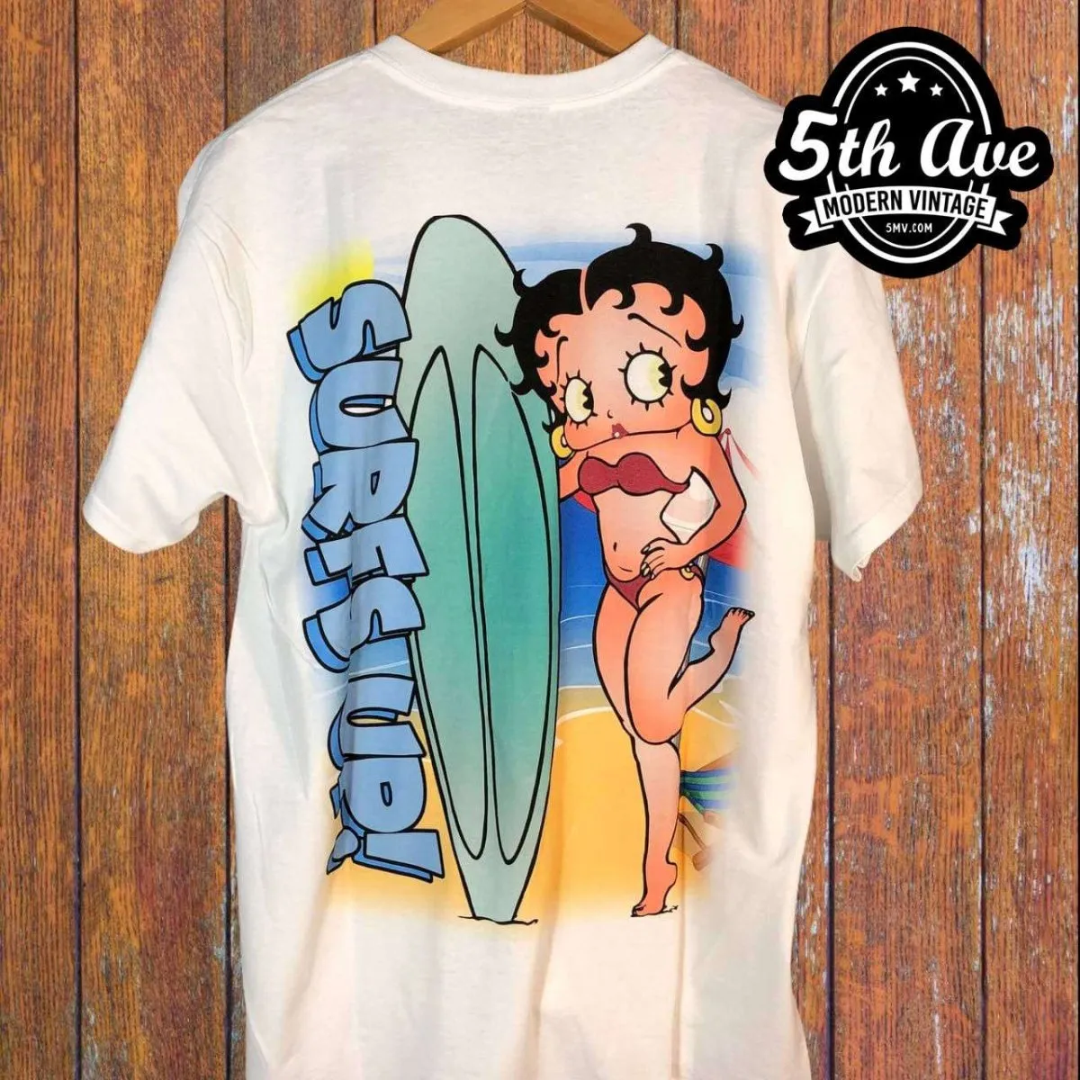 Betty Boop Boop Surf Aloha Friday - New Vintage Animation T shirt