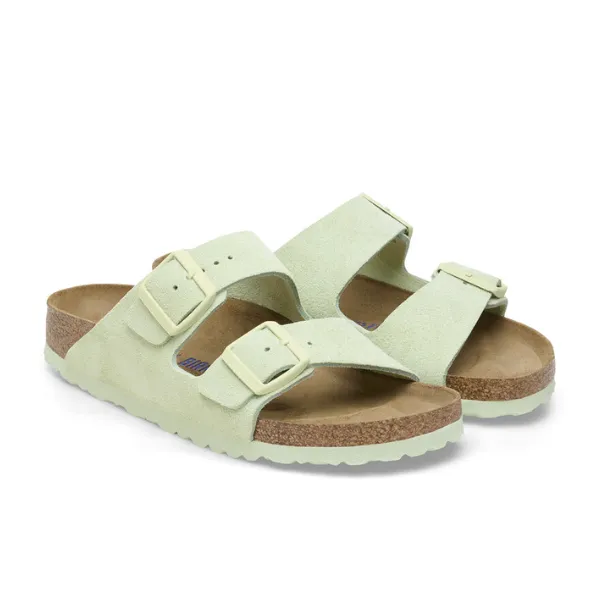 Birkenstock Women's Arizona Soft Footbed Suede Leather Green/Lime