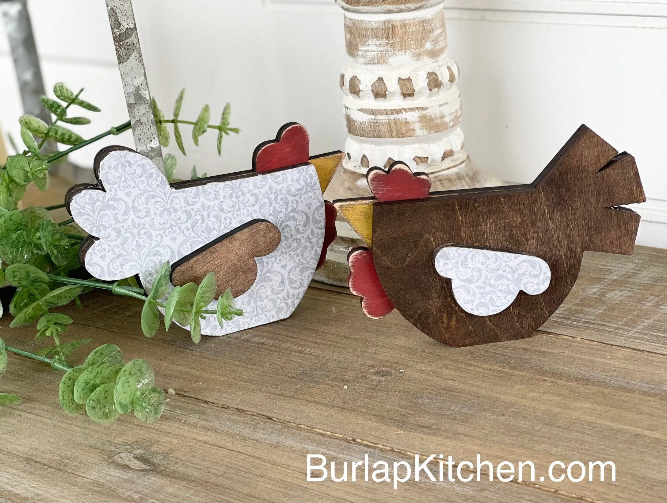 (CK) Set of 2 Tiered Tray Chickens - Craft Kit