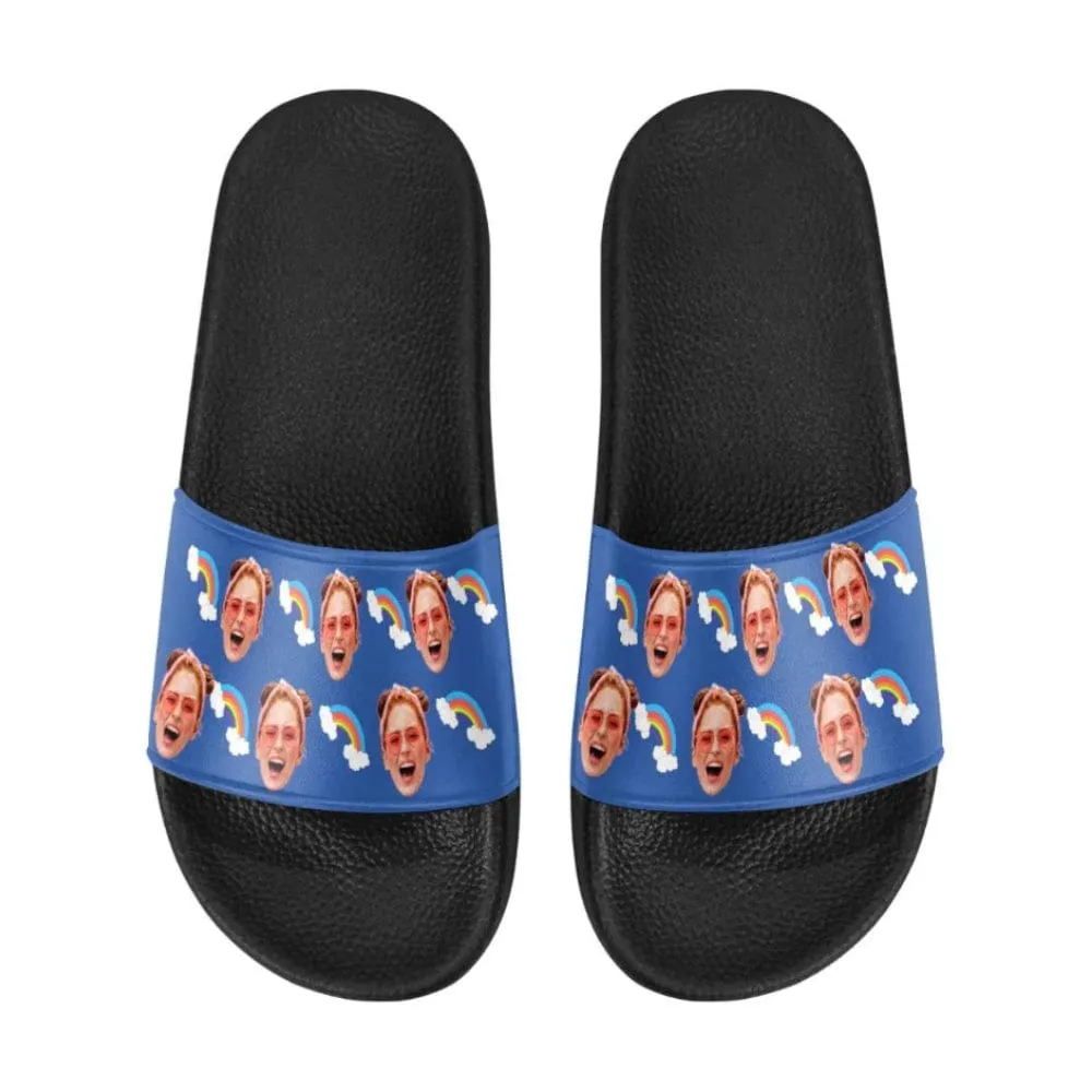 Custom Face Colorful Sandals Personalized Couple Slides With Face