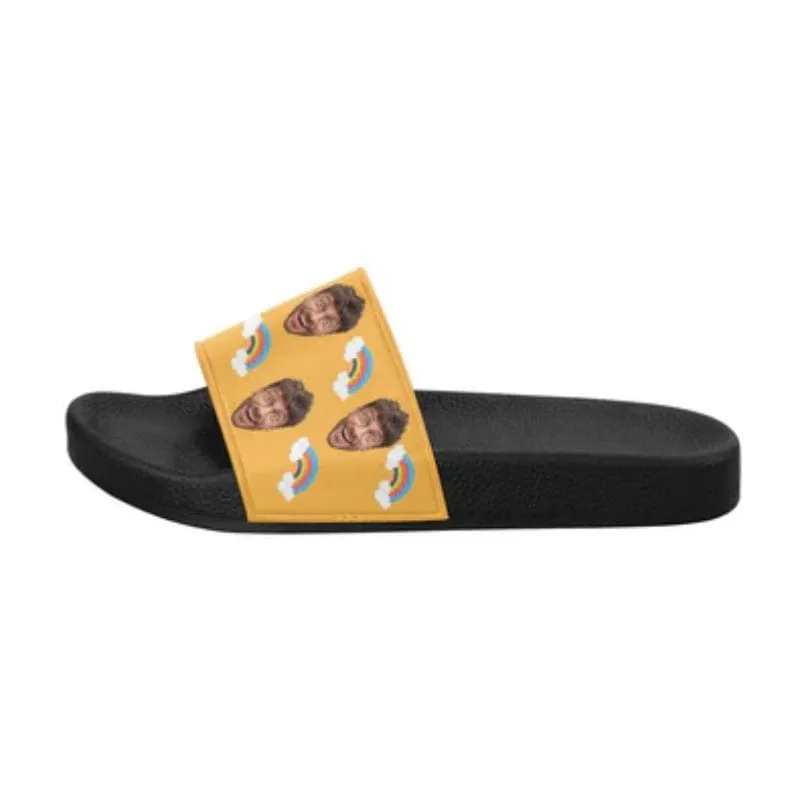 Custom Face Colorful Sandals Personalized Couple Slides With Face