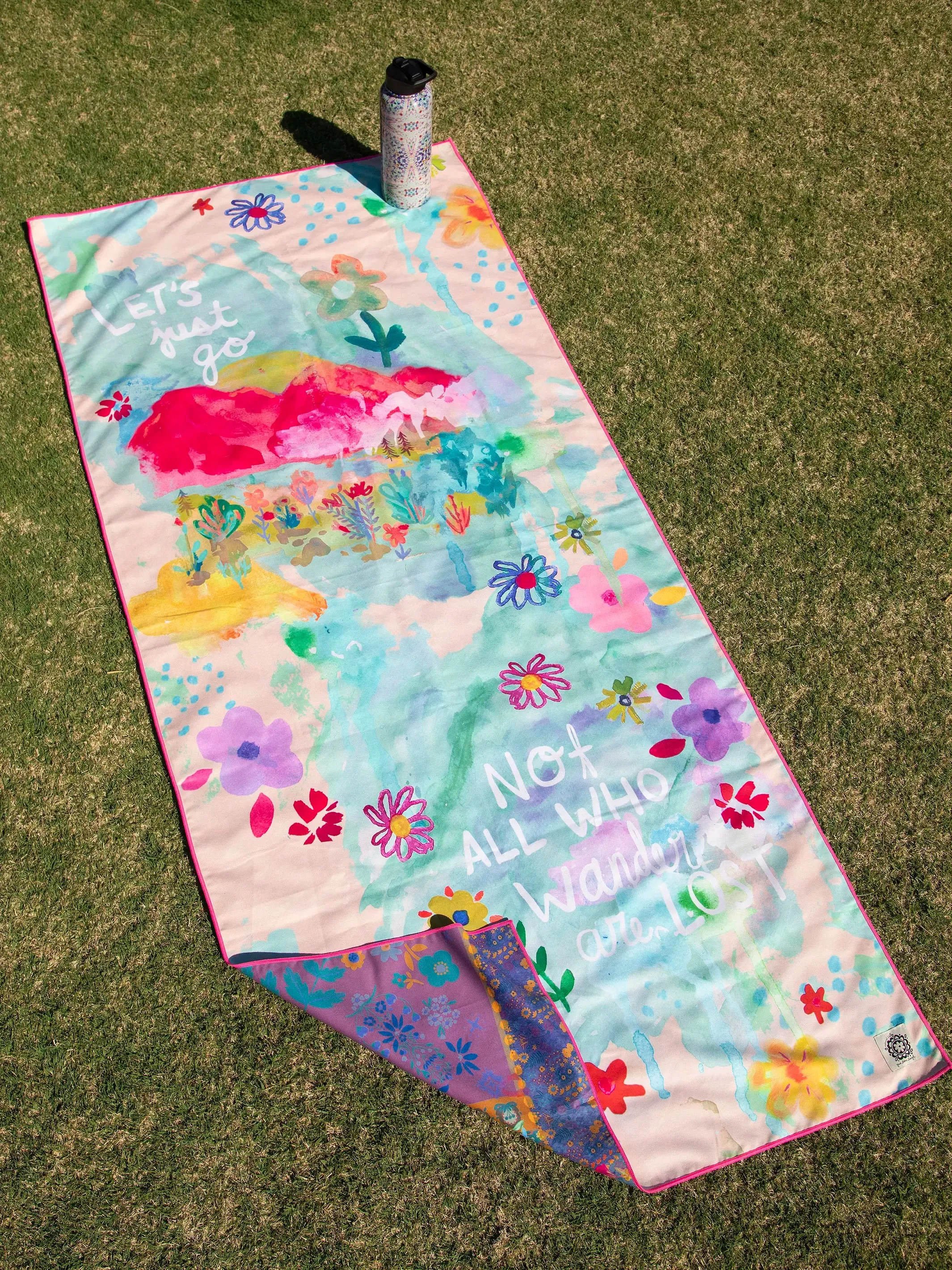 Double-Sided Microfiber Beach Towel - Let's Just Go