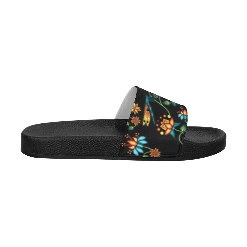 Dragon Lily Noir Men's Slide Sandals