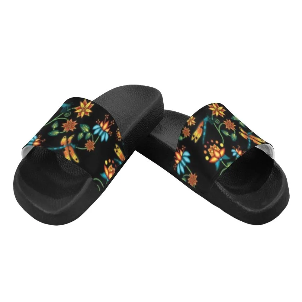 Dragon Lily Noir Men's Slide Sandals