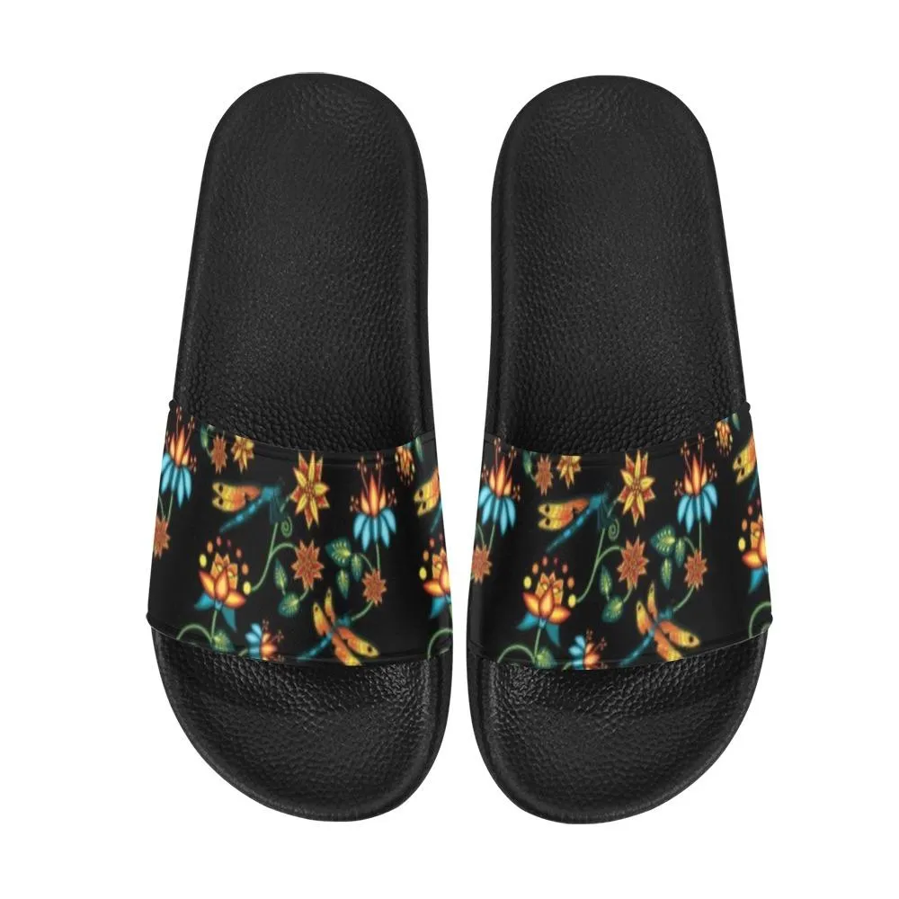 Dragon Lily Noir Men's Slide Sandals