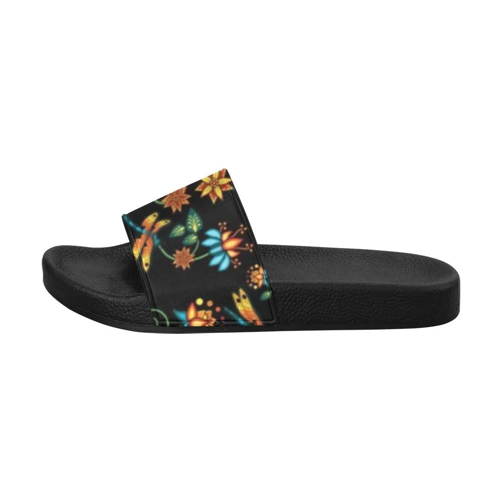 Dragon Lily Noir Men's Slide Sandals