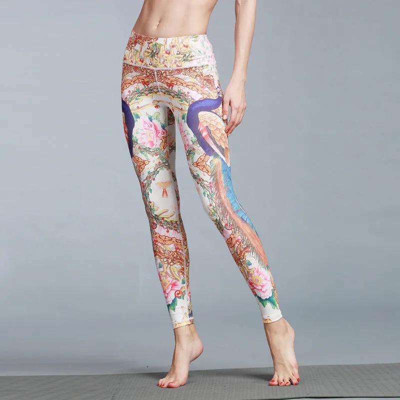 European and American outdoor sports pants dance yoga pants printed yoga pants