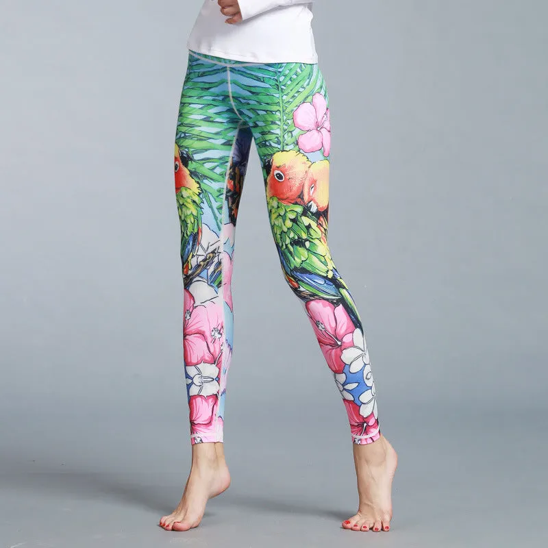 European and American outdoor sports pants dance yoga pants printed yoga pants