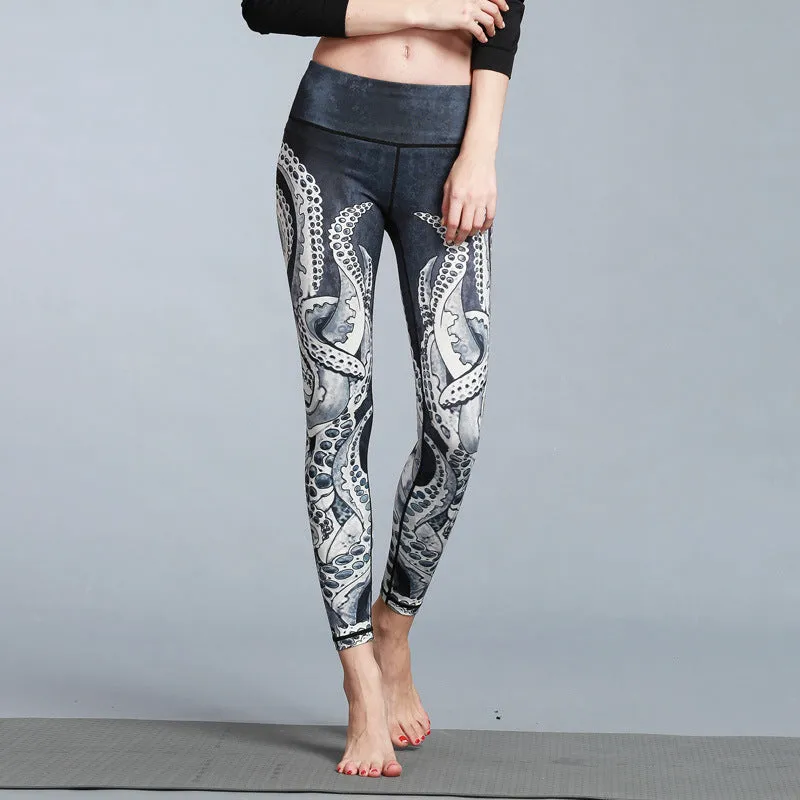 European and American outdoor sports pants dance yoga pants printed yoga pants