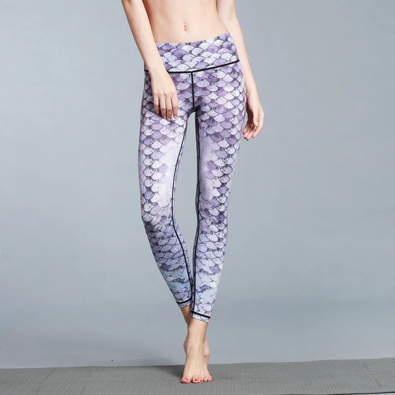 European and American outdoor sports pants dance yoga pants printed yoga pants