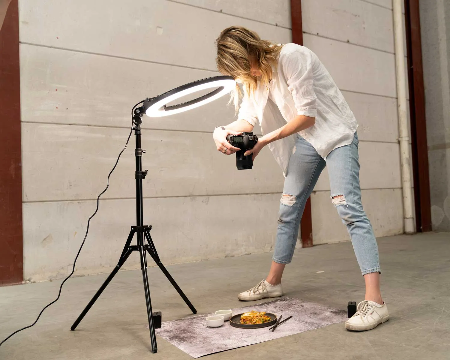 Flat Lay Instagram Backdrop - 'Brunswick' Textured Concrete (56cm x 87cm)