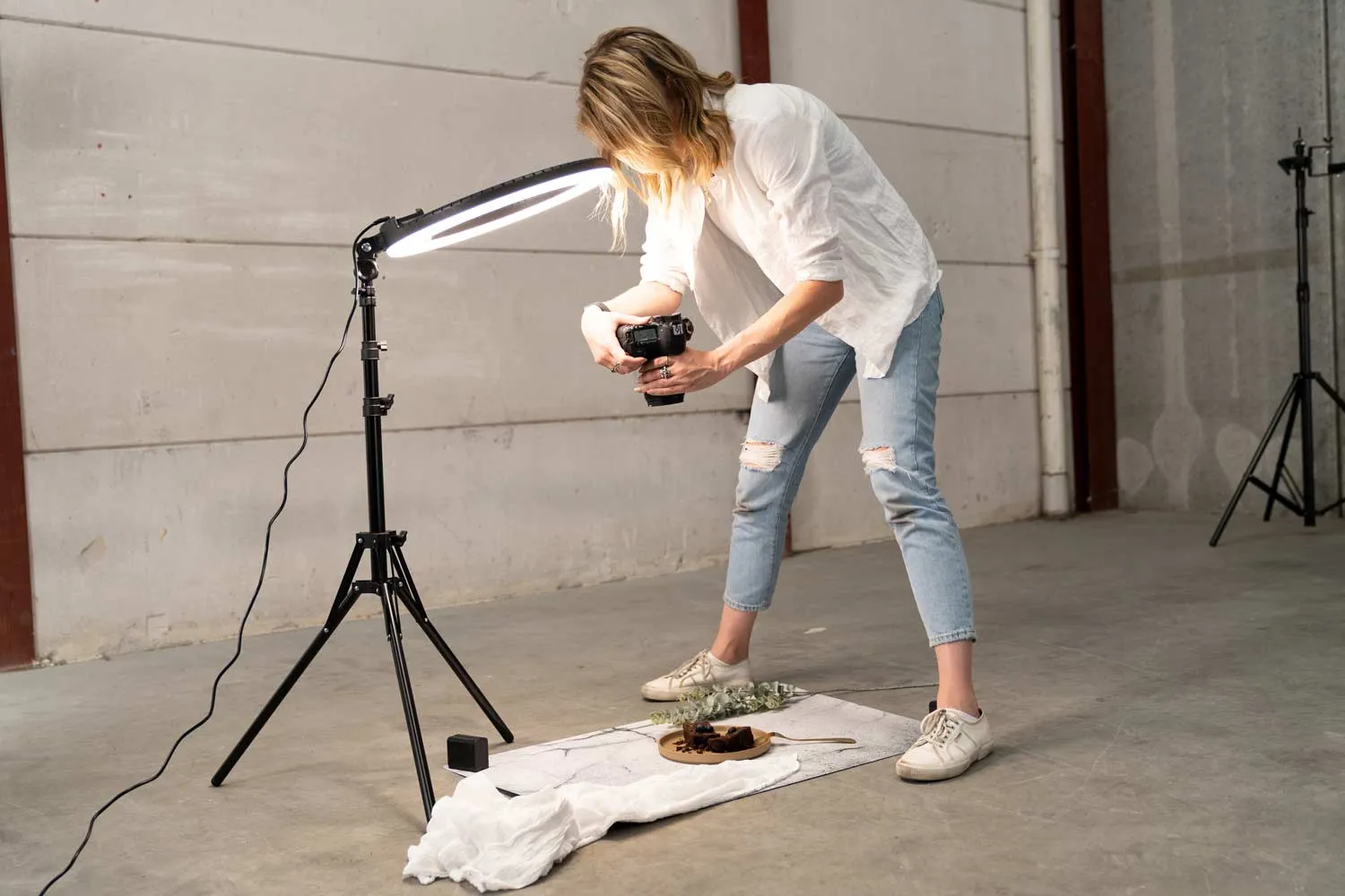 Flat Lay Instagram Backdrop - 'Marrickville' Textured Concrete (56cm x 87cm)