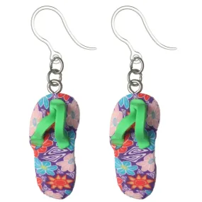 Flip Flop Dangles Hypoallergenic Earrings for Sensitive Ears Made with Plastic Posts