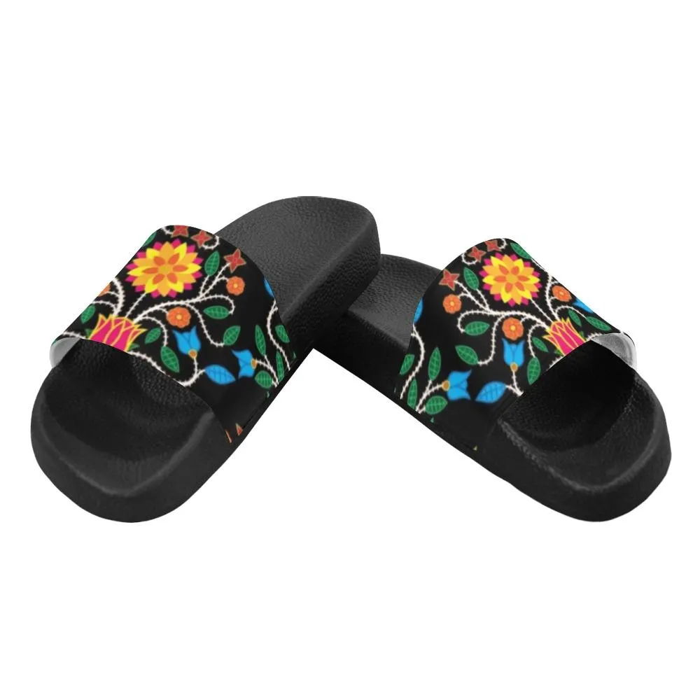 Floral Beadwork Four Clans Women's Slide Sandals