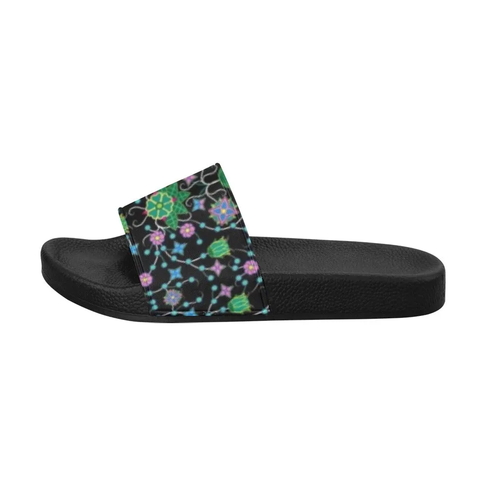 Floral Damask Garden Men's Slide Sandals