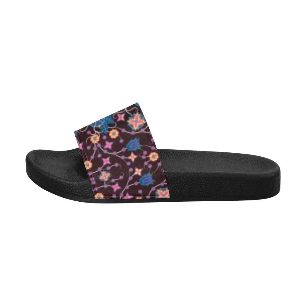 Floral Damask Purple Men's Slide Sandals