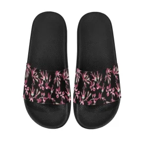 Floral Green Black Men's Slide Sandals