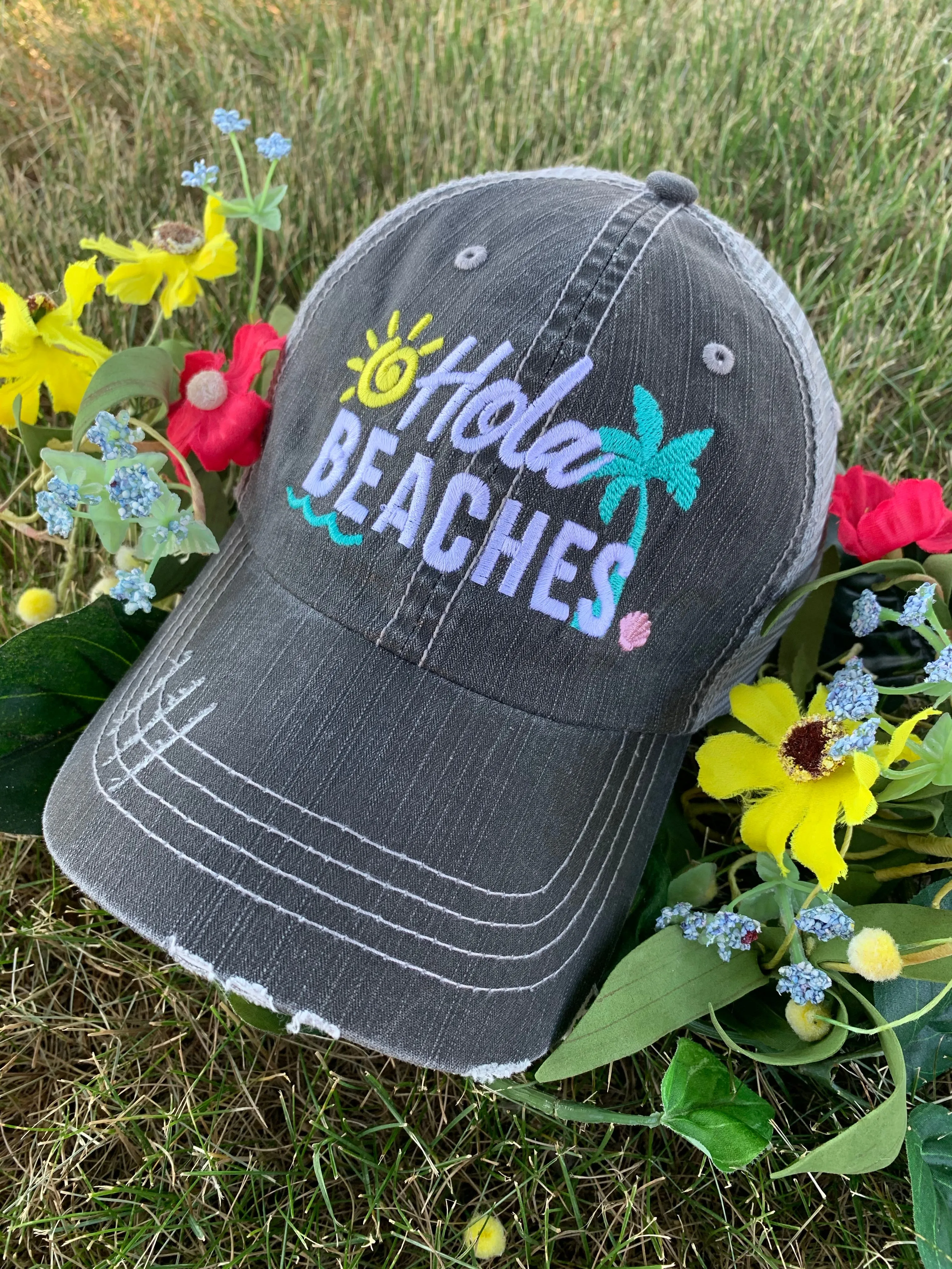 Hats and tanks BEACH Beach hair dont care Feelin beachy Beach please Hola beaches Beach bum Embroidered trucker caps