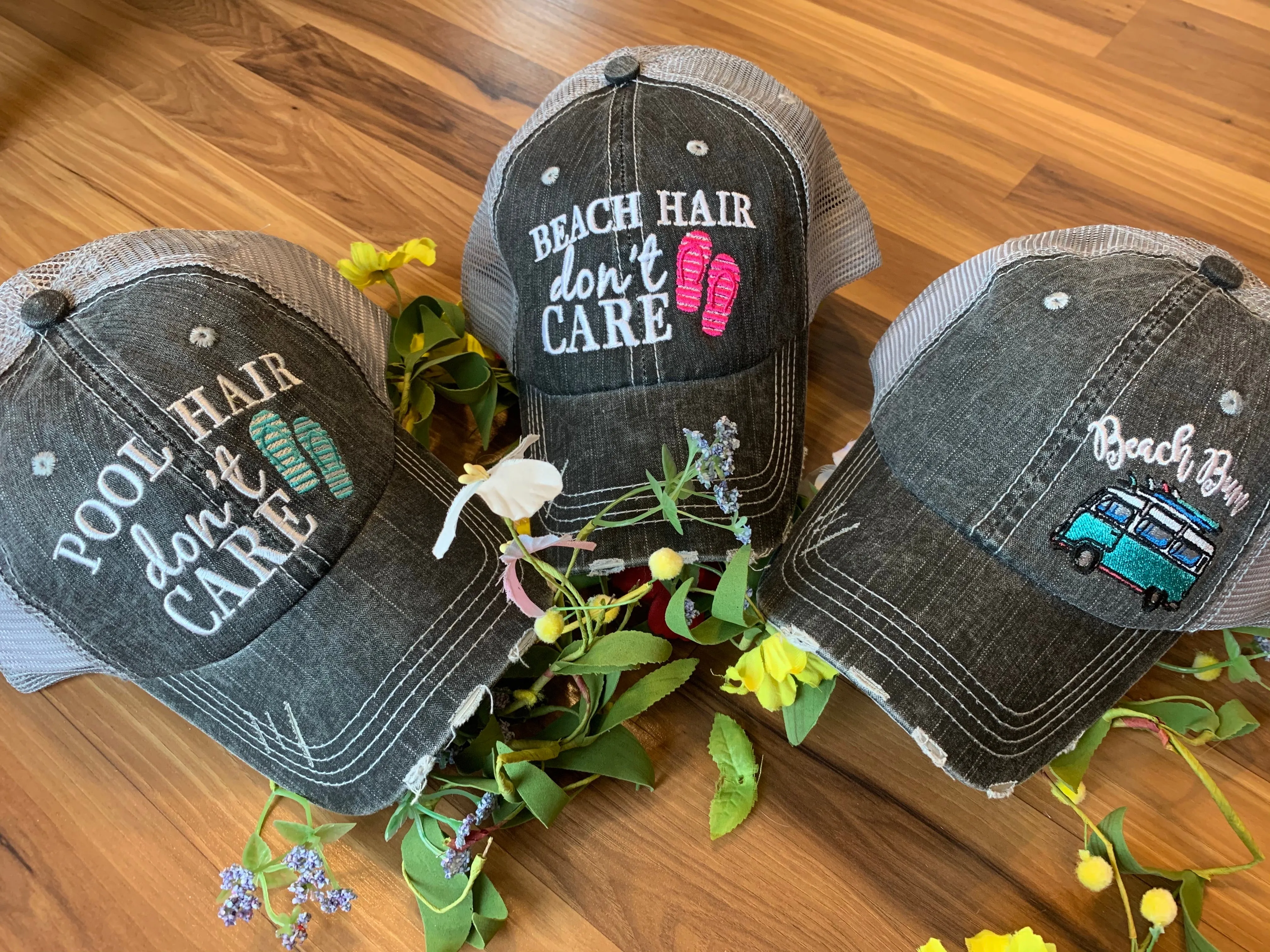 Hats and tanks BEACH Beach hair dont care Feelin beachy Beach please Hola beaches Beach bum Embroidered trucker caps