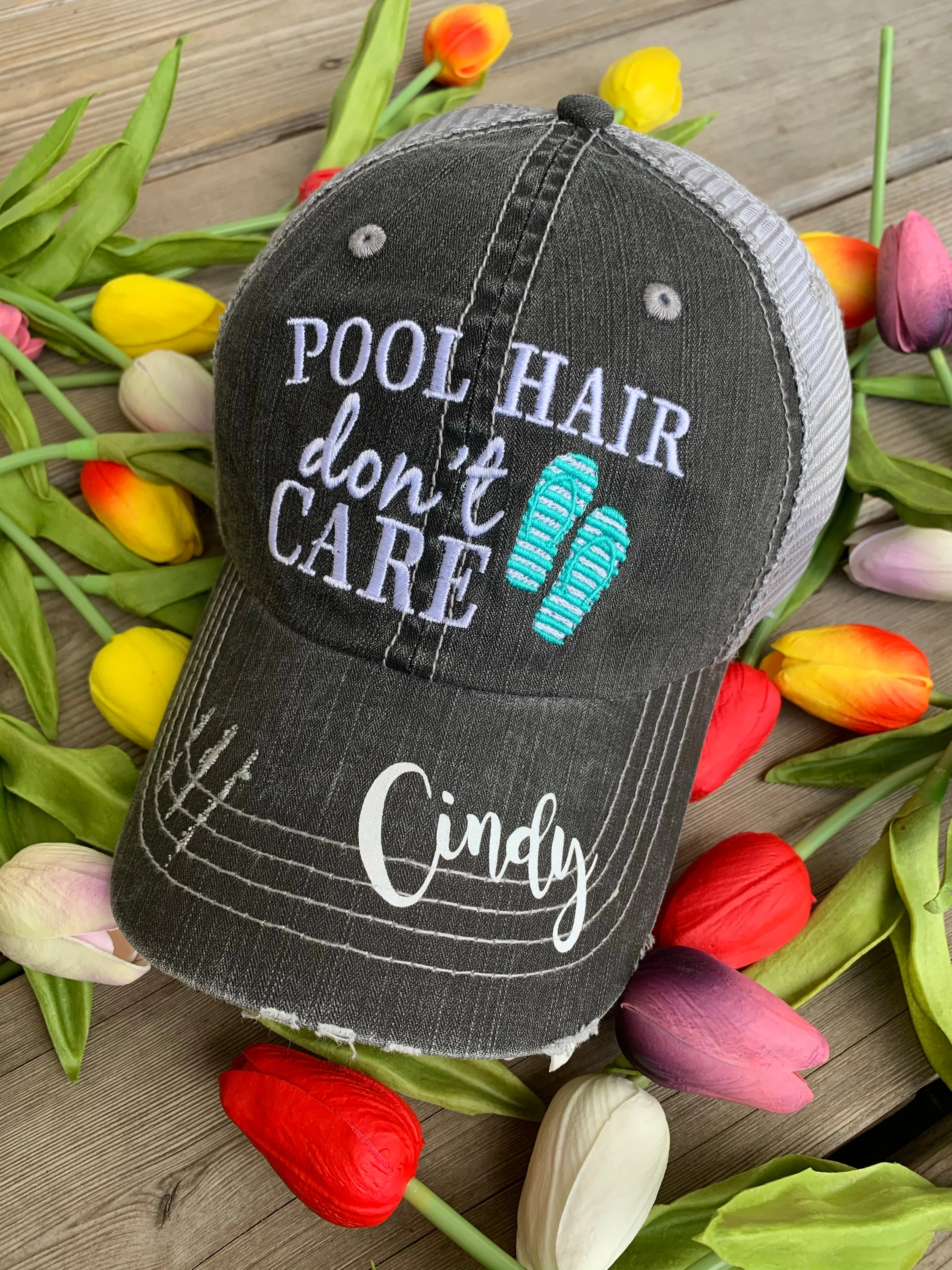 Hats { Lake hair don't care } { Happy Camper } { River hair don't care } { Beach hair don't care } { Tailgate hair don't care }