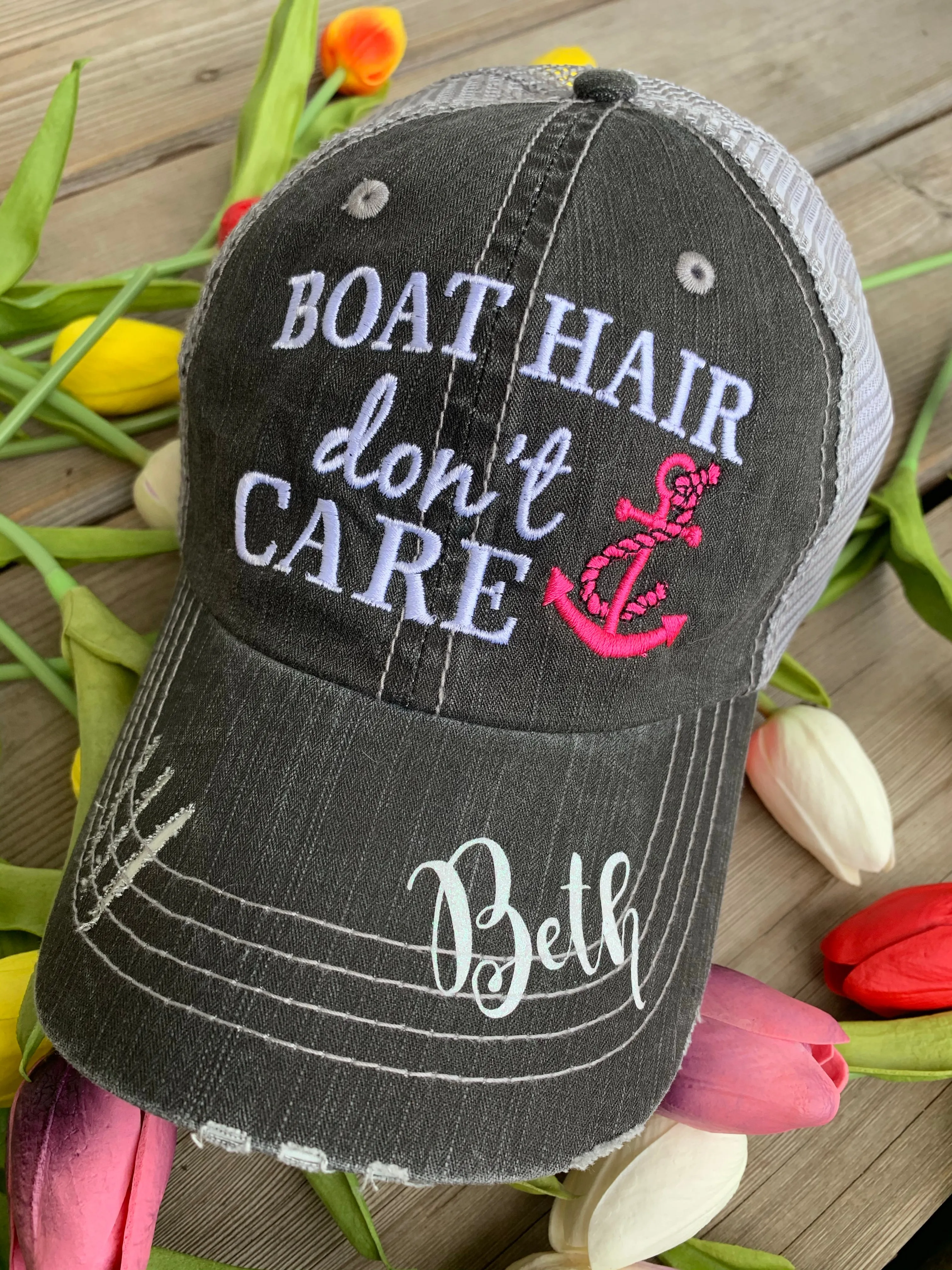 Hats { Lake hair don't care } { Happy Camper } { River hair don't care } { Beach hair don't care } { Tailgate hair don't care }