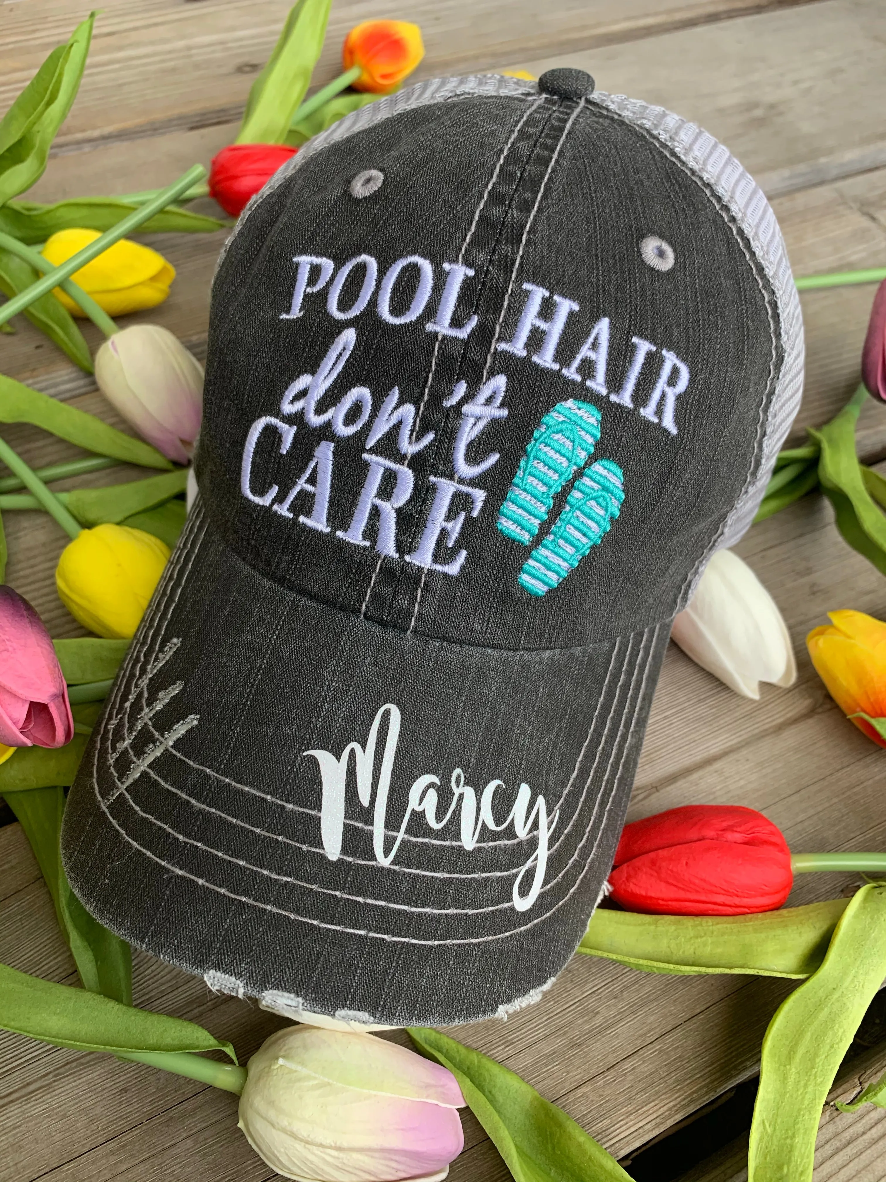 Hats { Lake hair don't care } { Happy Camper } { River hair don't care } { Beach hair don't care } { Tailgate hair don't care }