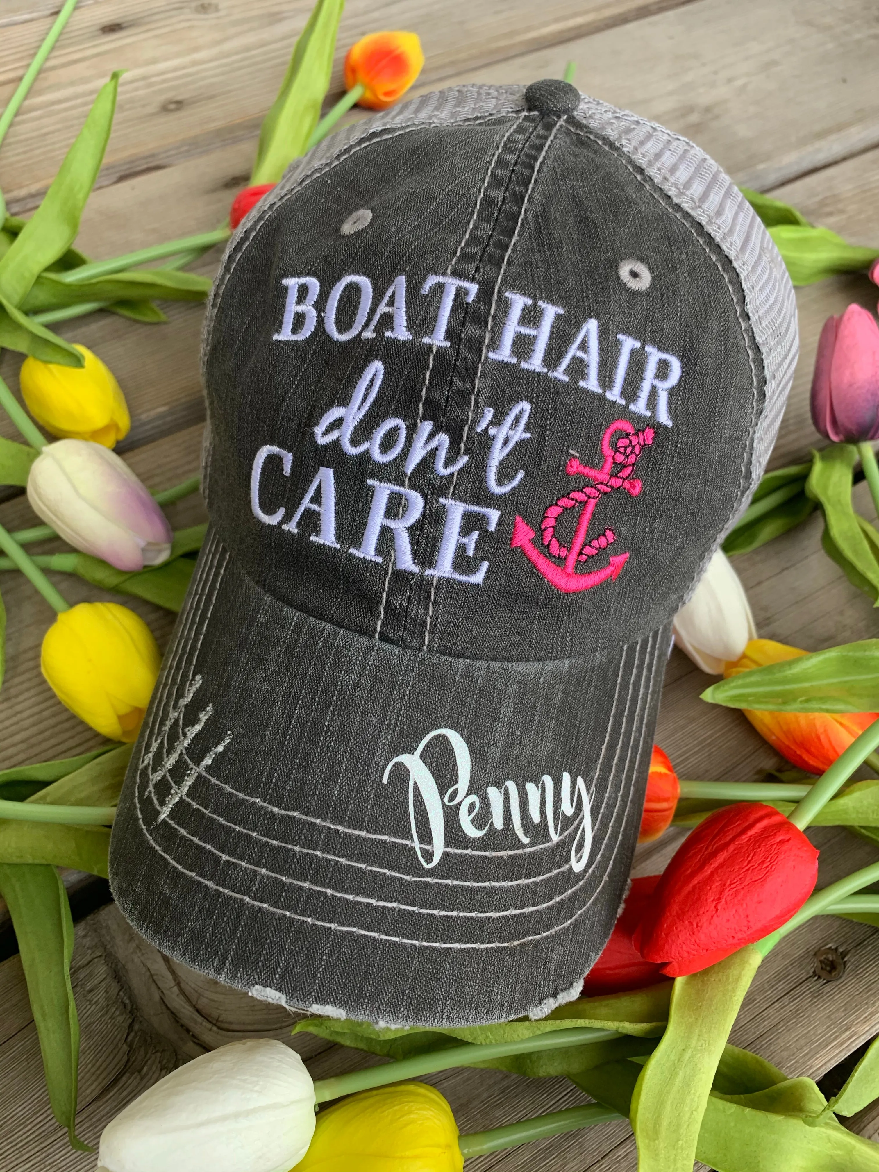 Hats { Lake hair don't care } { Happy Camper } { River hair don't care } { Beach hair don't care } { Tailgate hair don't care }