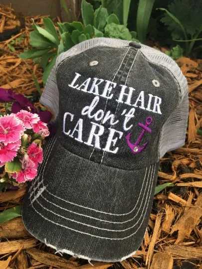 Hats { Lake hair don't care } { Happy Camper } { River hair don't care } { Beach hair don't care } { Tailgate hair don't care }