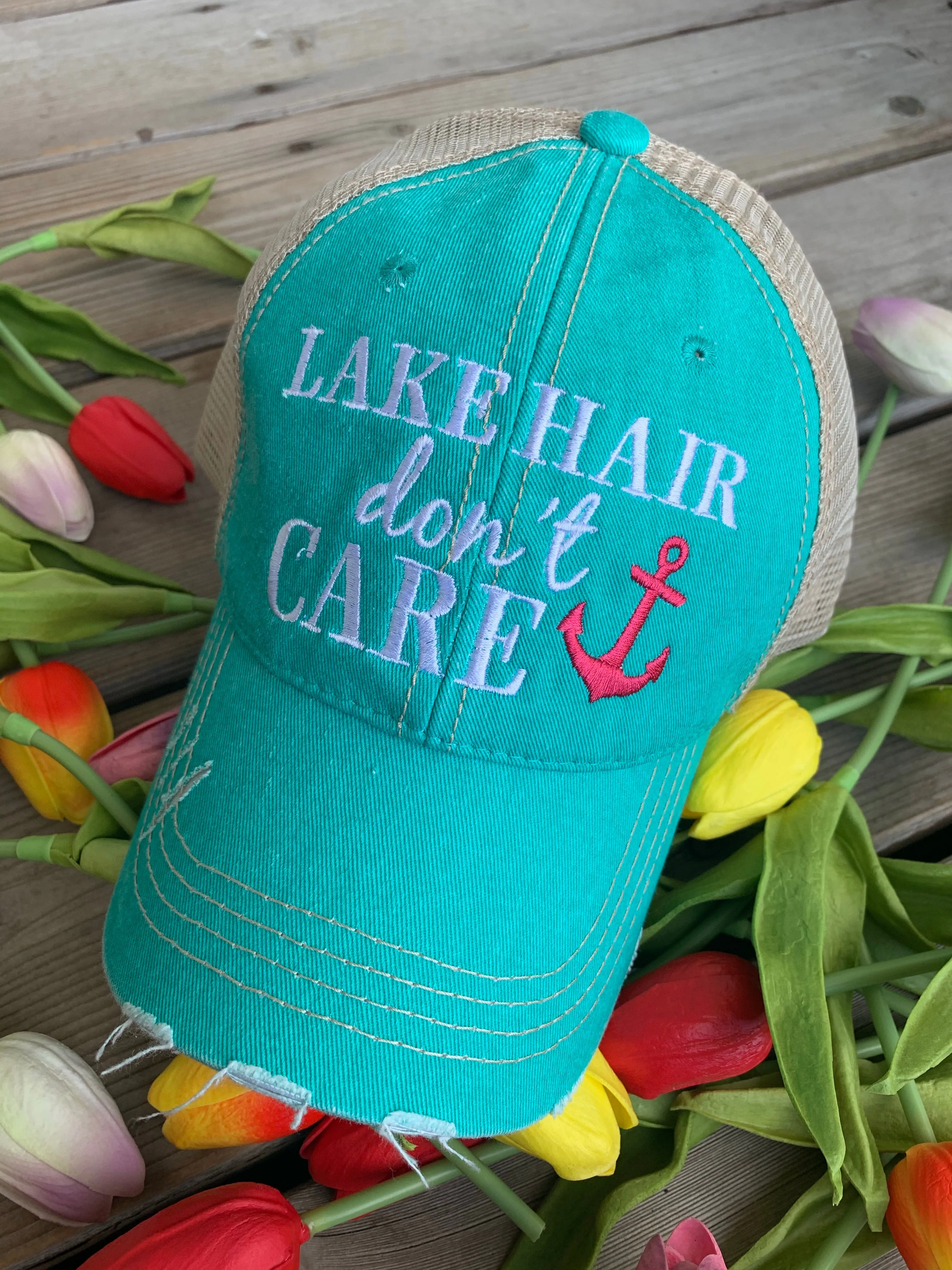 Hats { Lake hair don't care } { Happy Camper } { River hair don't care } { Beach hair don't care } { Tailgate hair don't care }