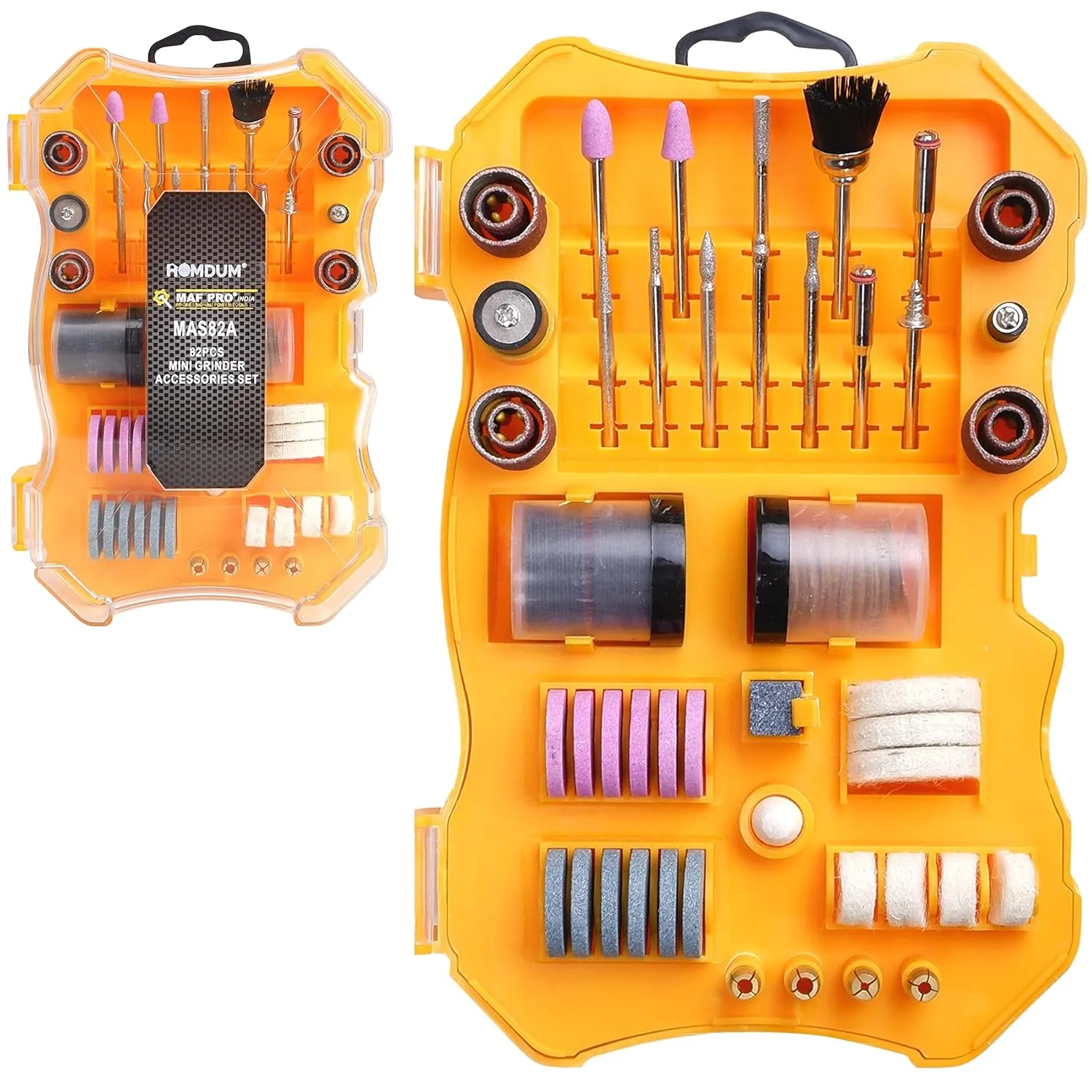 Homdum 82 Pc Rotary Tool Accessories Set Electric Mini Drill Attachment Kit For Drilling Engraving Cutting Grinding Sanding Polishing Buffing pack of 82 pieces