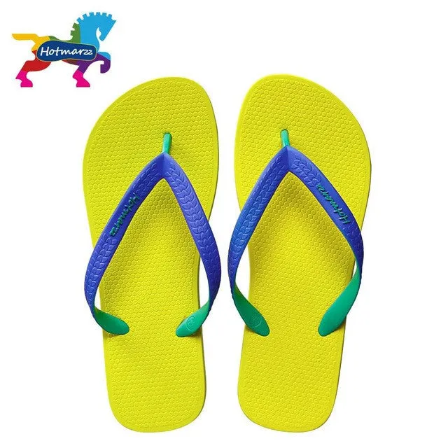 Hotmarzz Men Slippers Fashion Summer Flip Flops Flat Sandals 2017 House Shoes Beach Shower Pool Slippers Comfy Anti-skid Shoes