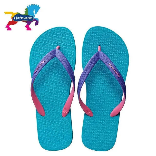 Hotmarzz Men Slippers Fashion Summer Flip Flops Flat Sandals 2017 House Shoes Beach Shower Pool Slippers Comfy Anti-skid Shoes