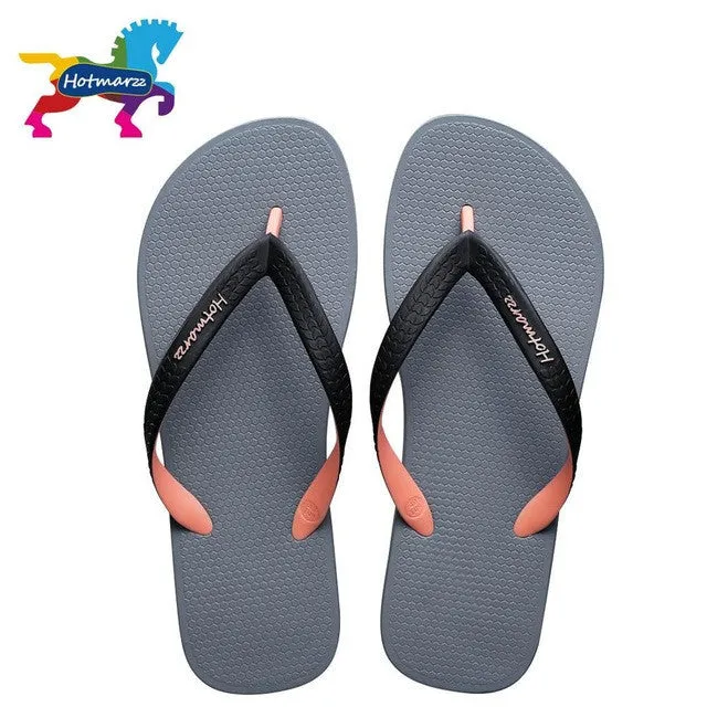 Hotmarzz Men Slippers Fashion Summer Flip Flops Flat Sandals 2017 House Shoes Beach Shower Pool Slippers Comfy Anti-skid Shoes