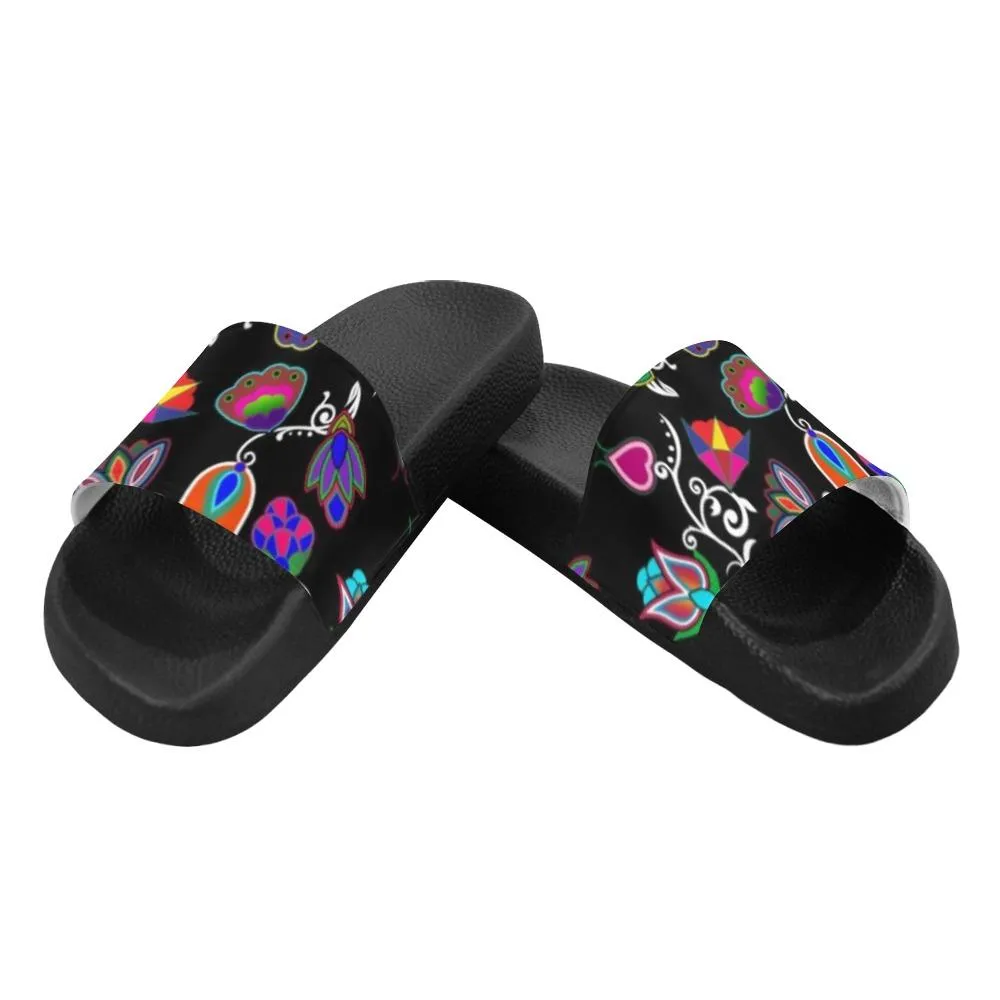 Indigenous Paisley Black Women's Slide Sandals